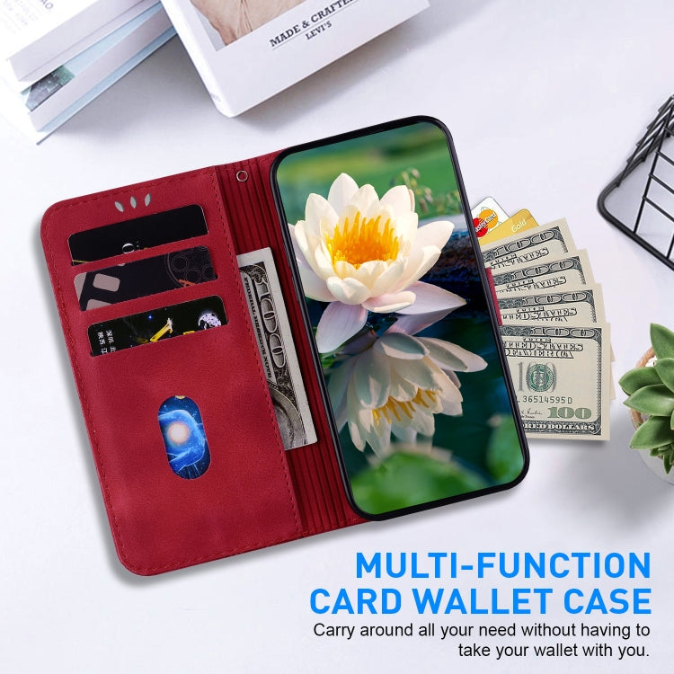 For Samsung Galaxy S24 5G Lotus Embossed Leather Phone Case(Red) - HoMEdemic™ 