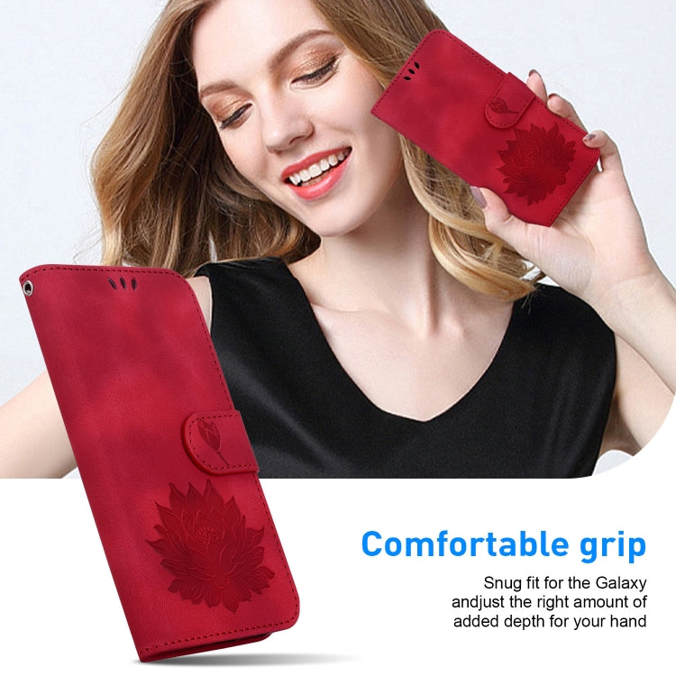 For Samsung Galaxy S24 5G Lotus Embossed Leather Phone Case(Red) - HoMEdemic™ 