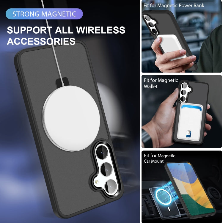 For Samsung Galaxy S24 5G MagSafe Holder Skin-feel PC Hybrid TPU Phone Case(Black) - HoMEdemic™ 
