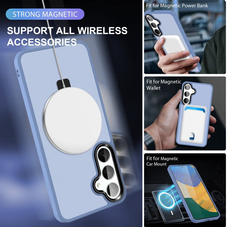 For Samsung Galaxy S24 5G MagSafe Holder Skin-feel PC Hybrid TPU Phone Case(Grey Blue) - HoMEdemic™ 