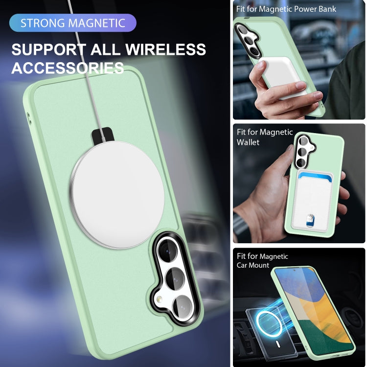 For Samsung Galaxy S24 5G MagSafe Holder Skin-feel PC Hybrid TPU Phone Case(Light Green) - HoMEdemic™ 