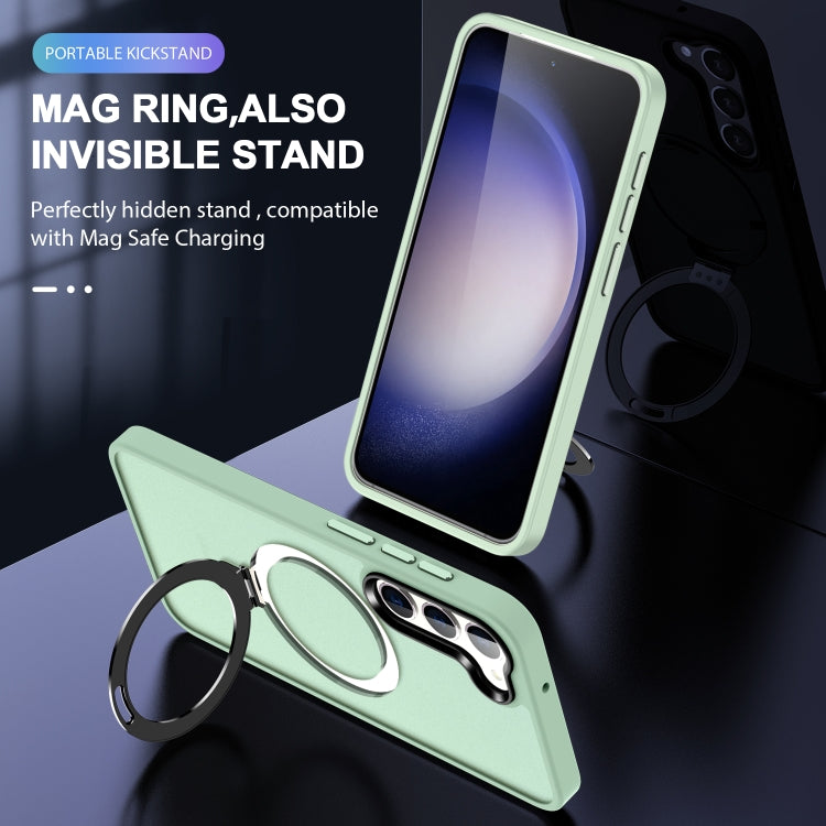 For Samsung Galaxy S24 5G MagSafe Holder Skin-feel PC Hybrid TPU Phone Case(Light Green) - HoMEdemic™ 
