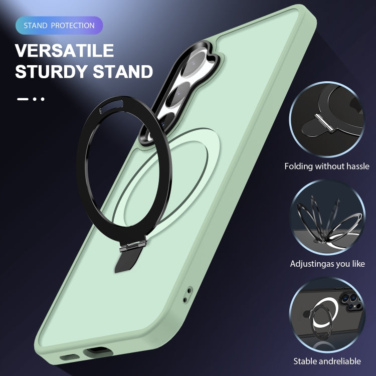 For Samsung Galaxy S24 5G MagSafe Holder Skin-feel PC Hybrid TPU Phone Case(Light Green) - HoMEdemic™ 