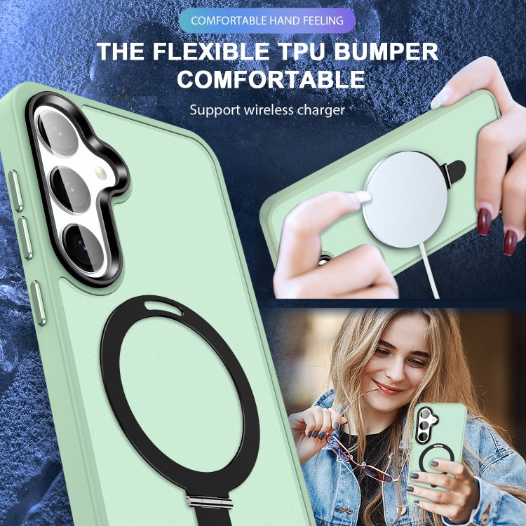 For Samsung Galaxy S24 5G MagSafe Holder Skin-feel PC Hybrid TPU Phone Case(Light Green) - HoMEdemic™ 