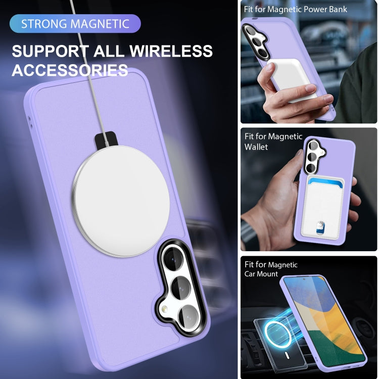 For Samsung Galaxy S24 5G MagSafe Holder Skin-feel PC Hybrid TPU Phone Case(Light Purple) - HoMEdemic™ 