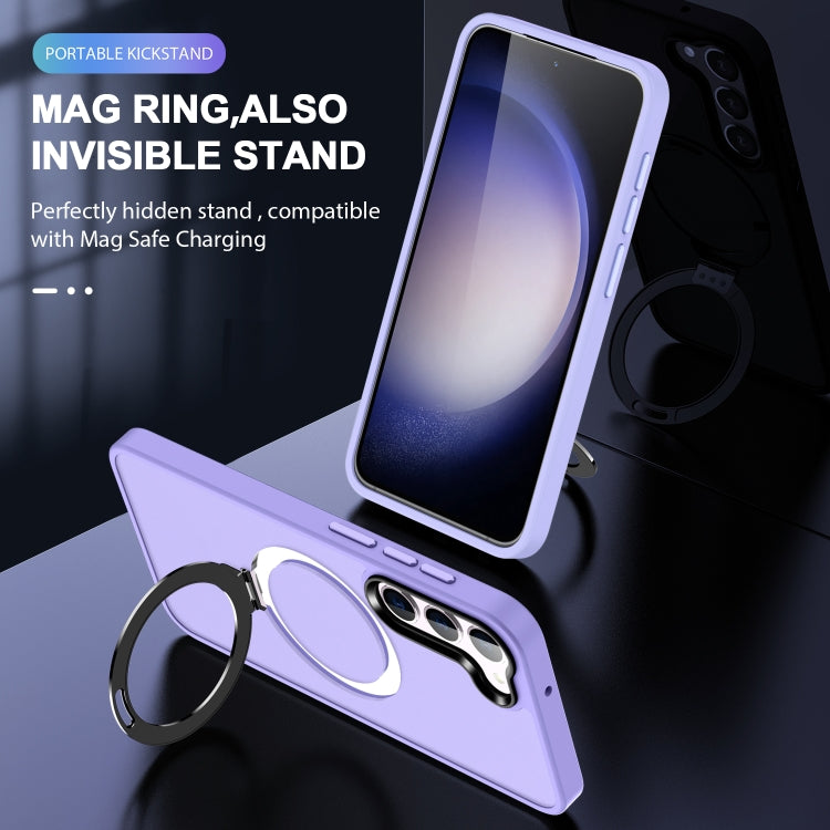 For Samsung Galaxy S24 5G MagSafe Holder Skin-feel PC Hybrid TPU Phone Case(Light Purple) - HoMEdemic™ 