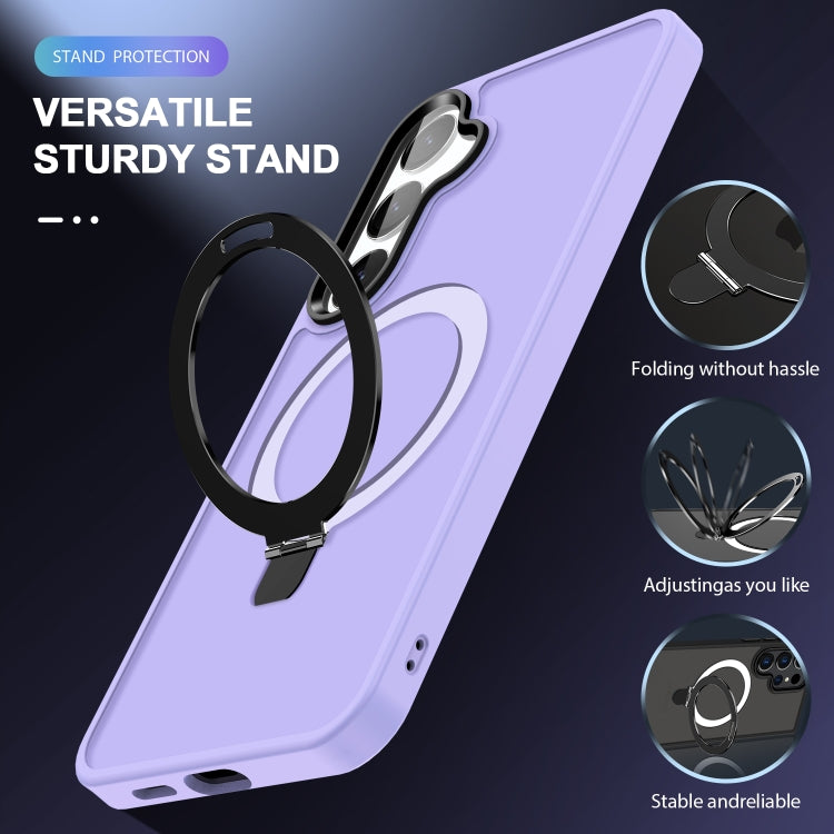 For Samsung Galaxy S24 5G MagSafe Holder Skin-feel PC Hybrid TPU Phone Case(Light Purple) - HoMEdemic™ 