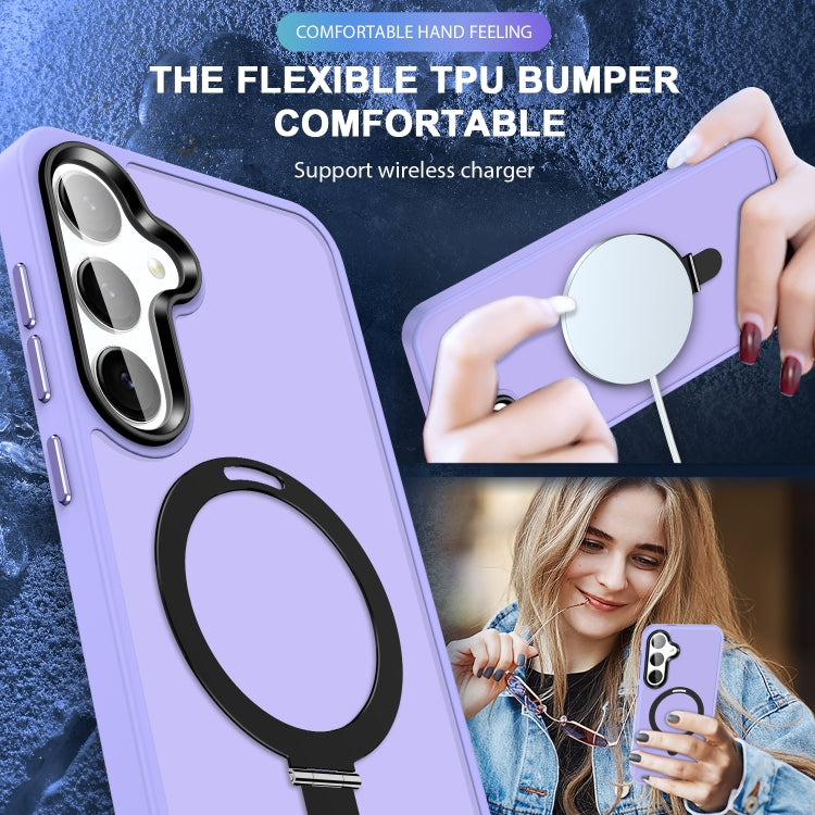 For Samsung Galaxy S24 5G MagSafe Holder Skin-feel PC Hybrid TPU Phone Case(Light Purple) - HoMEdemic™ 