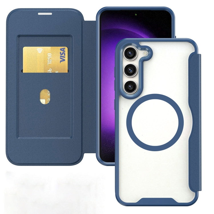 For Samsung Galaxy S24 5G MagSafe RFID Blocking Adsorption Flip Leather Phone Case(Blue) - HoMEdemic™ 