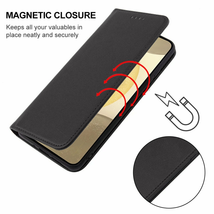 For Samsung Galaxy S24 5G Magnetic Closure Leather Phone Case(Black) - HoMEdemic™ 
