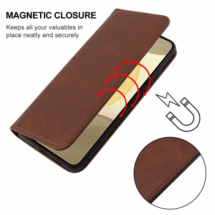 For Samsung Galaxy S24 5G Magnetic Closure Leather Phone Case(Brown) - HoMEdemic™ 