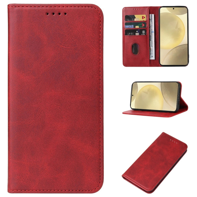 For Samsung Galaxy S24 5G Magnetic Closure Leather Phone Case(Red) - HoMEdemic™ 