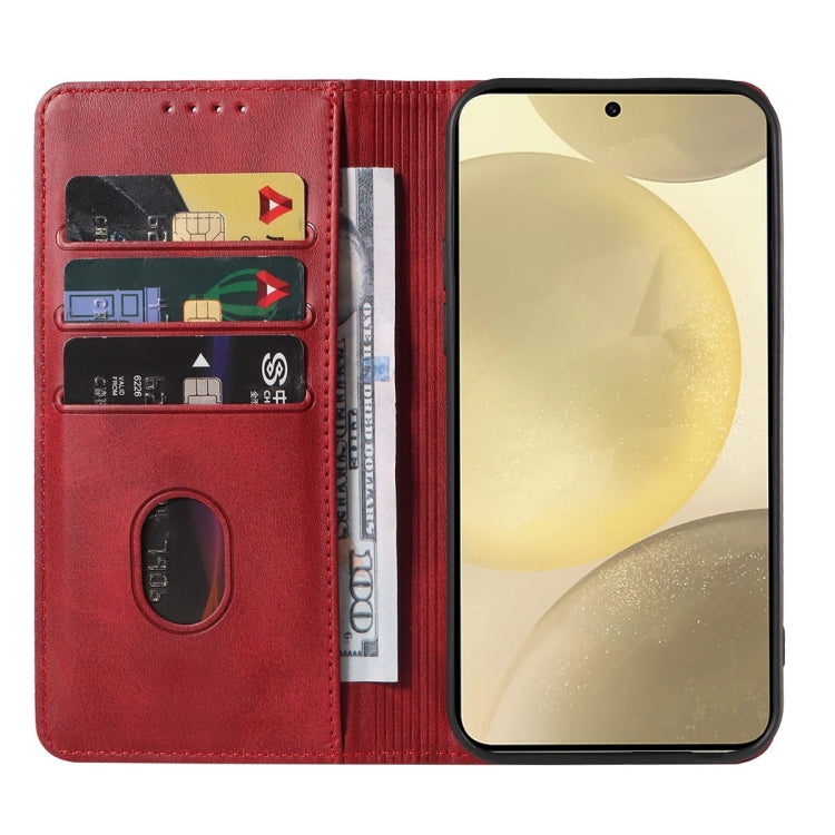 For Samsung Galaxy S24 5G Magnetic Closure Leather Phone Case(Red) - HoMEdemic™ 