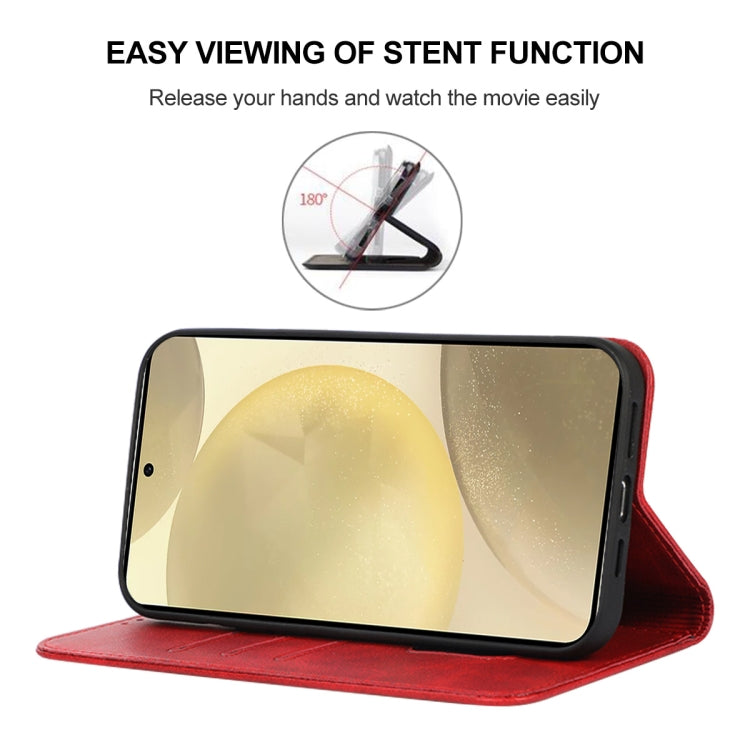 For Samsung Galaxy S24 5G Magnetic Closure Leather Phone Case(Red) - HoMEdemic™ 