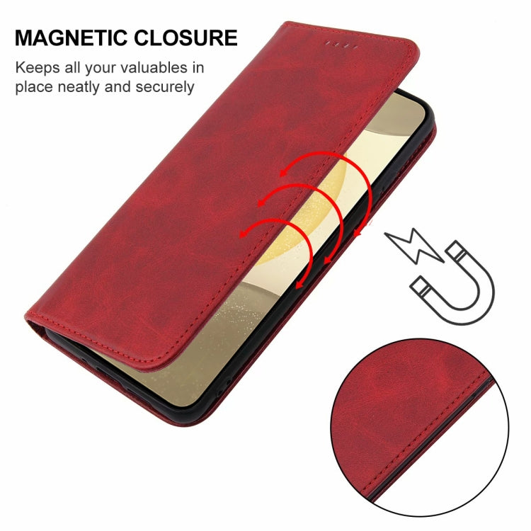 For Samsung Galaxy S24 5G Magnetic Closure Leather Phone Case(Red) - HoMEdemic™ 