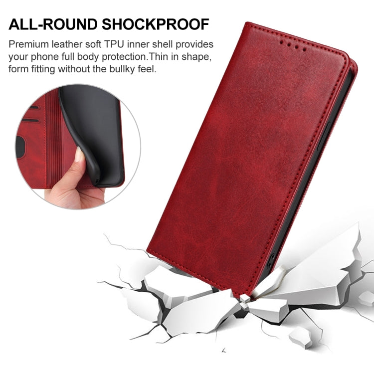 For Samsung Galaxy S24 5G Magnetic Closure Leather Phone Case(Red) - HoMEdemic™ 