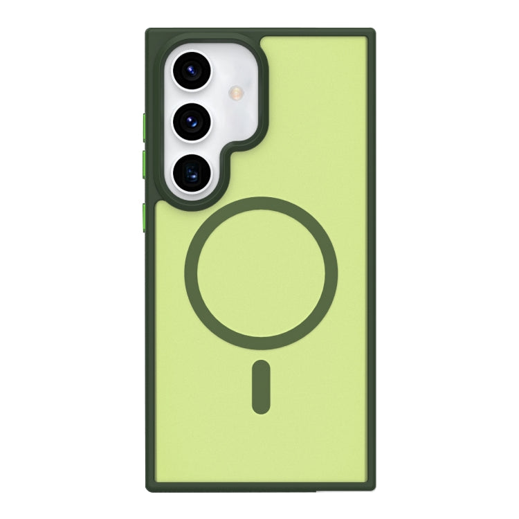 For Samsung Galaxy S24 5G Metal Button Skin Feel Matte MagSafe Shockproof Phone Case(Green) - HoMEdemic™ 