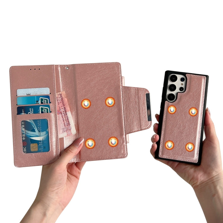 For Samsung Galaxy S24 5G Multifunctional 7-Card Wallet Leather Phone Case(Rose Gold) - HoMEdemic™ 