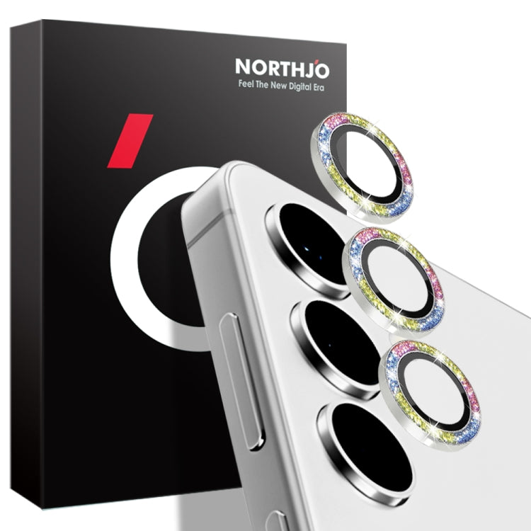 For Samsung Galaxy S24 5G NORTHJO Camera Lens Bling Glitter Metal Ring Tempered Glass Film(Colorful) - HoMEdemic™ 