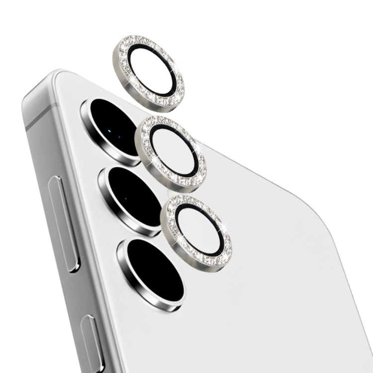 For Samsung Galaxy S24 5G NORTHJO Camera Lens Bling Glitter Metal Ring Tempered Glass Film(Silver) - HoMEdemic™ 