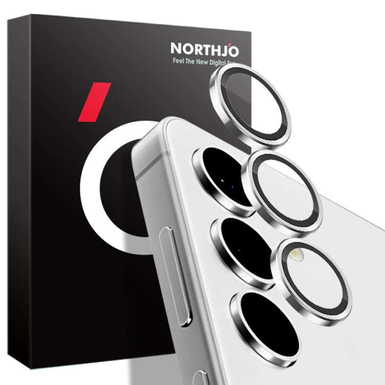 For Samsung Galaxy S24 5G NORTHJO Camera LensCD Vein Metal Ring Tempered Glass Film(Silver) - HoMEdemic™ 
