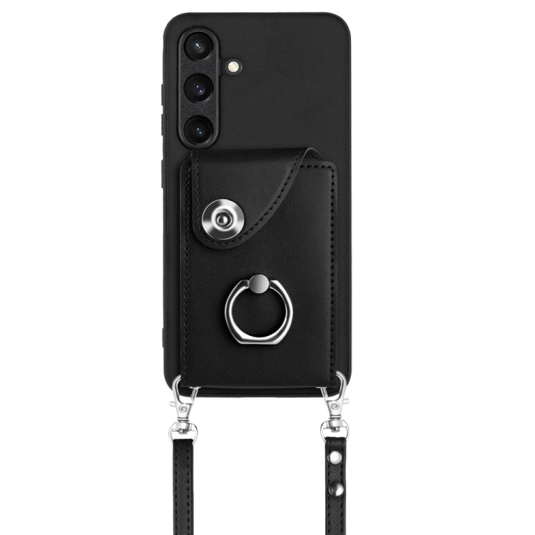 For Samsung Galaxy S24 5G Organ Card Bag Ring Holder Phone Case with Long Lanyard(Black) - HoMEdemic™ 