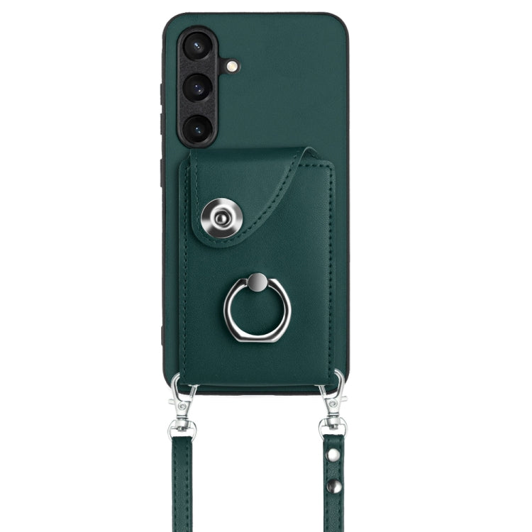For Samsung Galaxy S24 5G Organ Card Bag Ring Holder Phone Case with Long Lanyard(Green) - HoMEdemic™ 