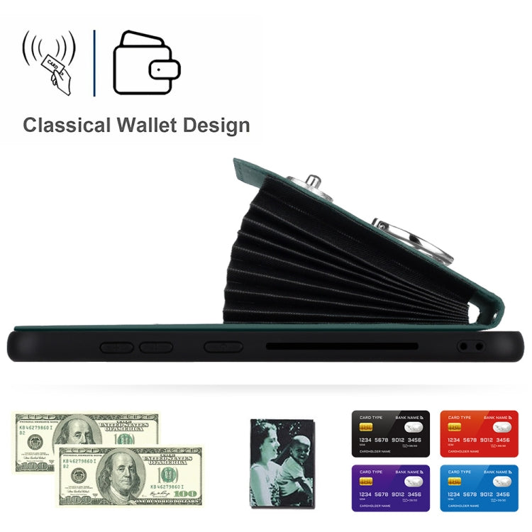 For Samsung Galaxy S24 5G Organ Card Bag Ring Holder Phone Case with Long Lanyard(Green) - HoMEdemic™ 