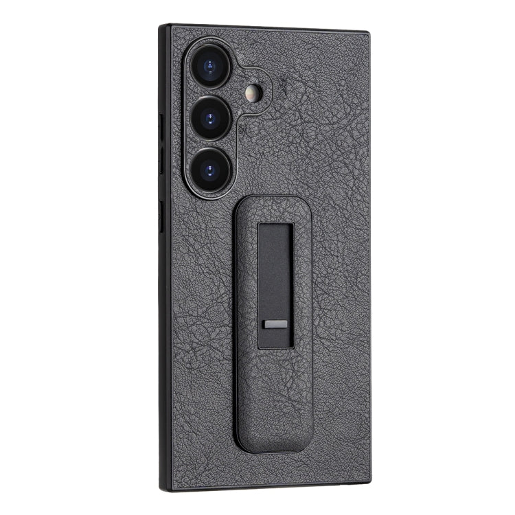 For Samsung Galaxy S24 5G PU Leather Push-pull Bracket Shockproof Phone Case(Black) - HoMEdemic™ 