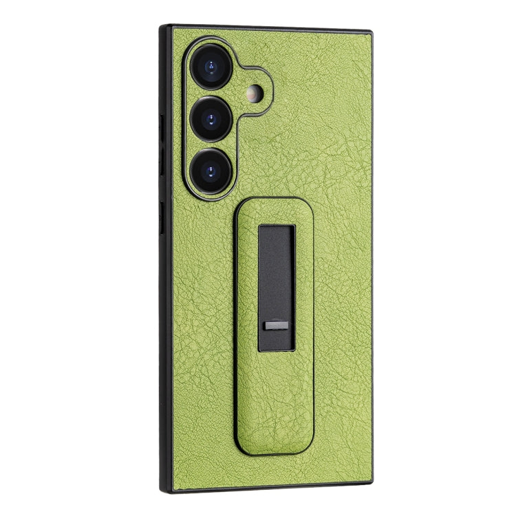 For Samsung Galaxy S24 5G PU Leather Push-pull Bracket Shockproof Phone Case(Green) - HoMEdemic™ 
