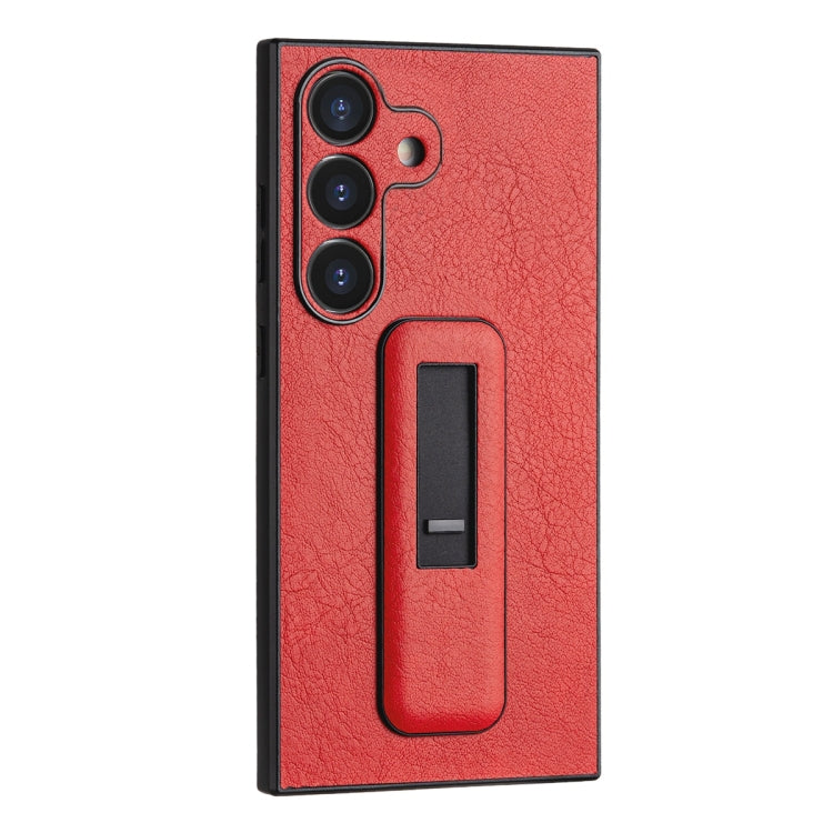 For Samsung Galaxy S24 5G PU Leather Push-pull Bracket Shockproof Phone Case(Red) - HoMEdemic™ 