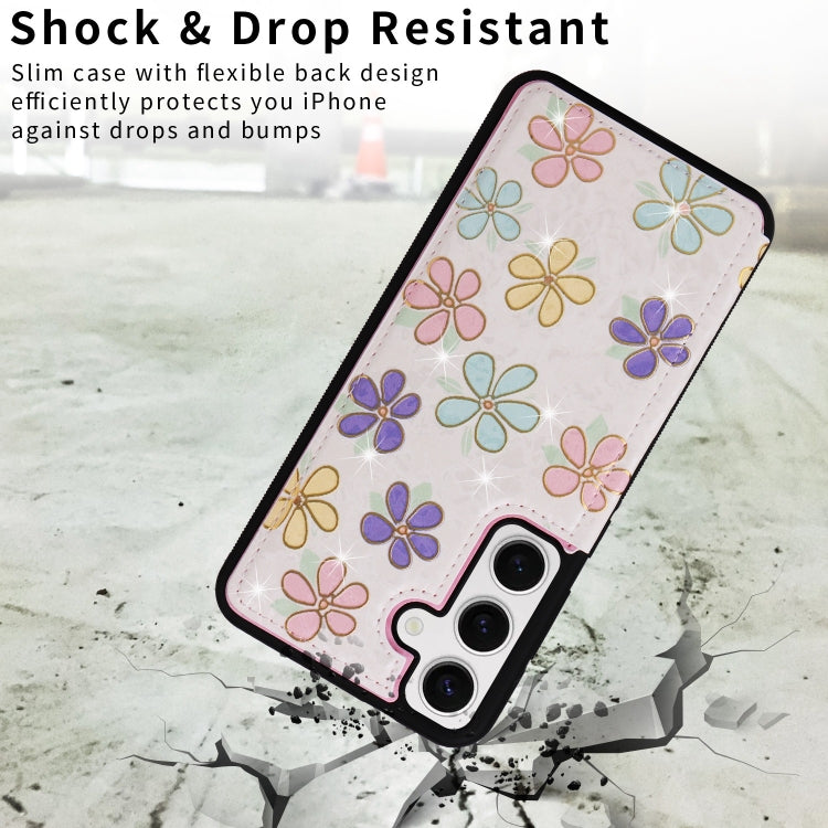 For Samsung Galaxy S24 5G Printed Double Buckle RFID Anti-theft Phone Case(Blossoming Flowers) - HoMEdemic™ 