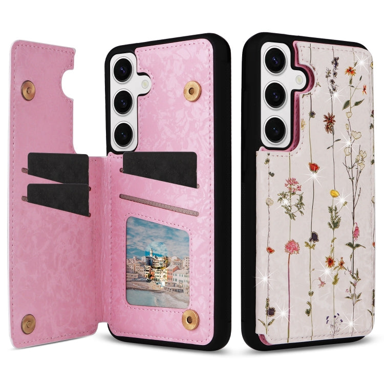For Samsung Galaxy S24 5G Printed Double Buckle RFID Anti-theft Phone Case(Dried Flower World) - HoMEdemic™ 