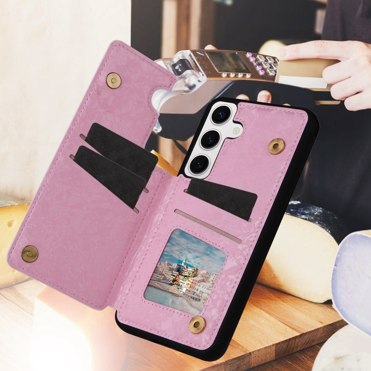 For Samsung Galaxy S24 5G Printed Double Buckle RFID Anti-theft Phone Case(Dried Flower World) - HoMEdemic™ 