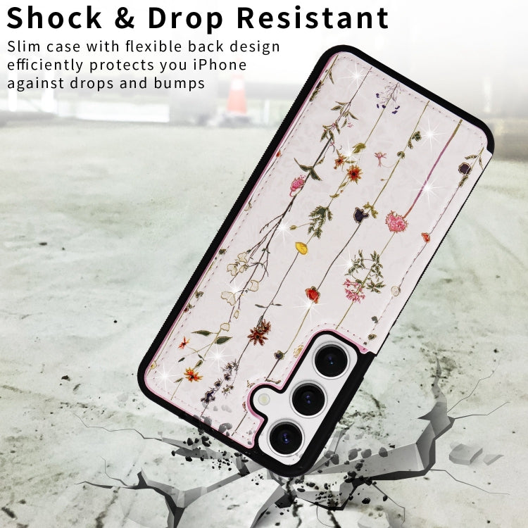 For Samsung Galaxy S24 5G Printed Double Buckle RFID Anti-theft Phone Case(Dried Flower World) - HoMEdemic™ 
