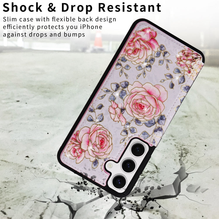 For Samsung Galaxy S24 5G Printed Double Buckle RFID Anti-theft Phone Case(Pastoral Rose) - HoMEdemic™ 