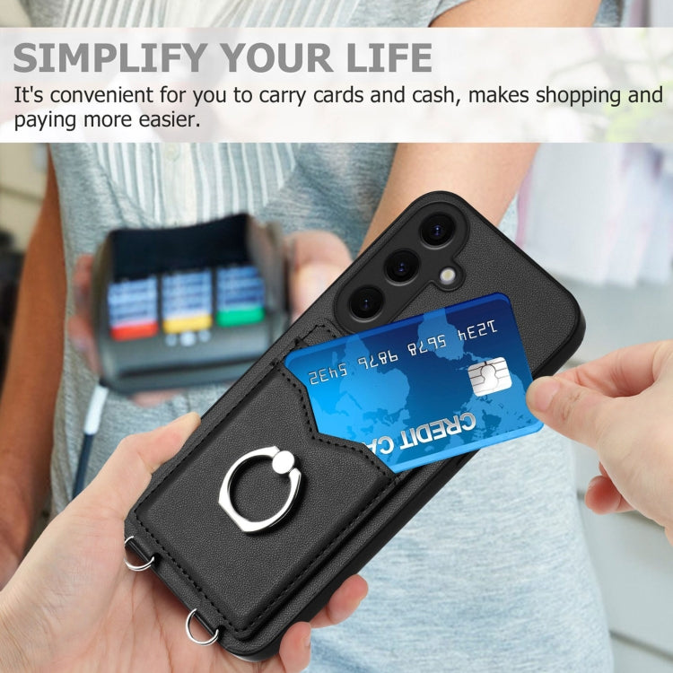 For Samsung Galaxy S24 5G R20 Ring Card Holder Phone Case(Black) - HoMEdemic™ 