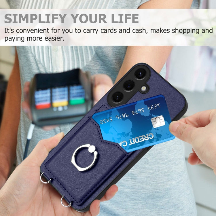 For Samsung Galaxy S24 5G R20 Ring Card Holder Phone Case(Blue) - HoMEdemic™ 