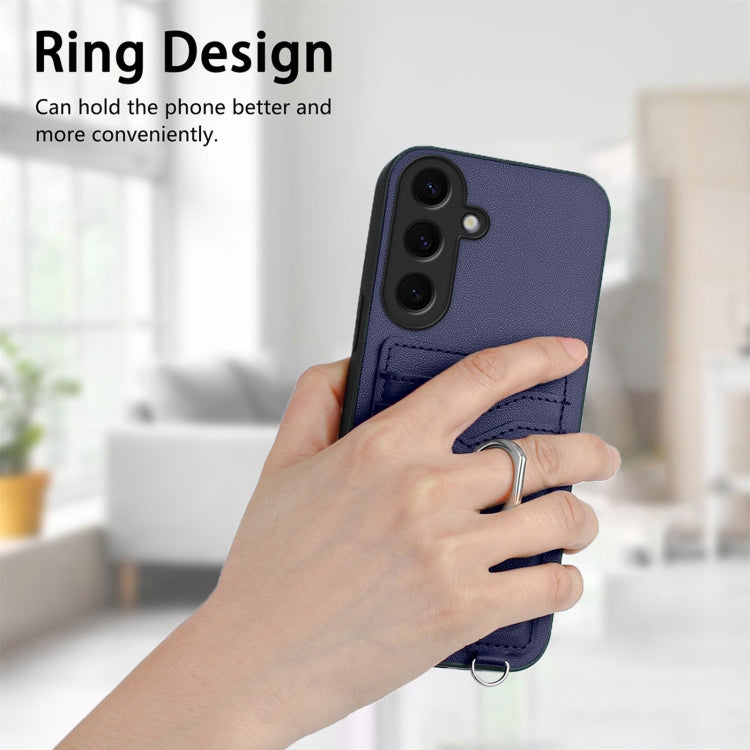 For Samsung Galaxy S24 5G R20 Ring Card Holder Phone Case(Blue) - HoMEdemic™ 