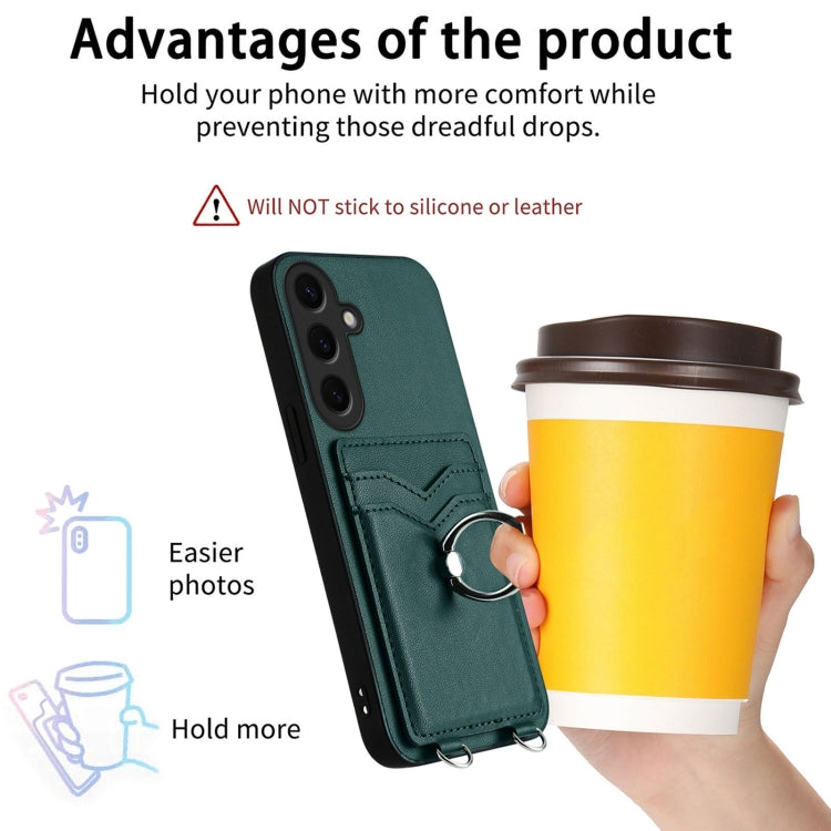 For Samsung Galaxy S24 5G R20 Ring Card Holder Phone Case(Green) - HoMEdemic™ 
