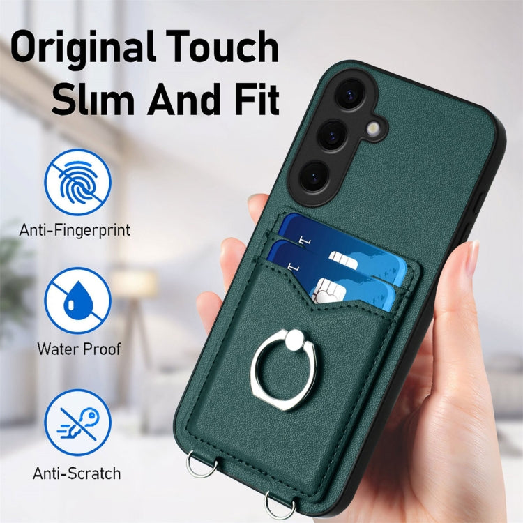 For Samsung Galaxy S24 5G R20 Ring Card Holder Phone Case(Green) - HoMEdemic™ 