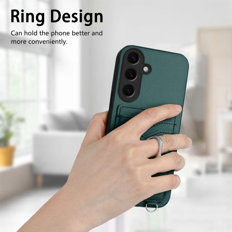 For Samsung Galaxy S24 5G R20 Ring Card Holder Phone Case(Green) - HoMEdemic™ 