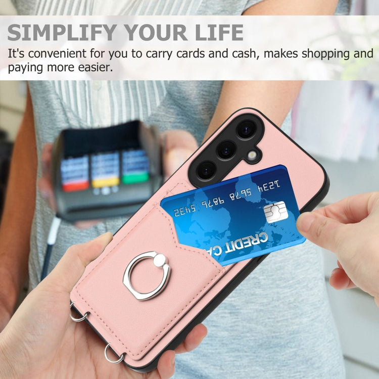 For Samsung Galaxy S24 5G R20 Ring Card Holder Phone Case(Pink) - HoMEdemic™ 