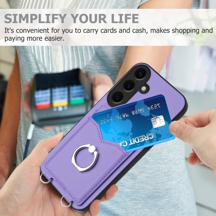 For Samsung Galaxy S24 5G R20 Ring Card Holder Phone Case(Purple) - HoMEdemic™ 
