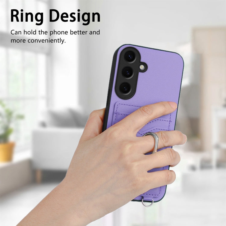 For Samsung Galaxy S24 5G R20 Ring Card Holder Phone Case(Purple) - HoMEdemic™ 