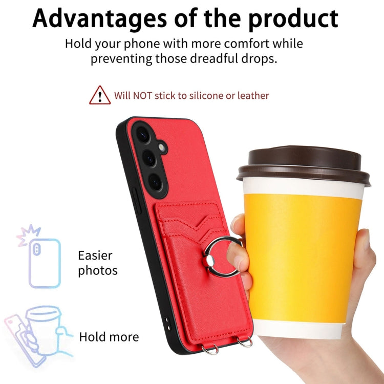 For Samsung Galaxy S24 5G R20 Ring Card Holder Phone Case(Red) - HoMEdemic™ 