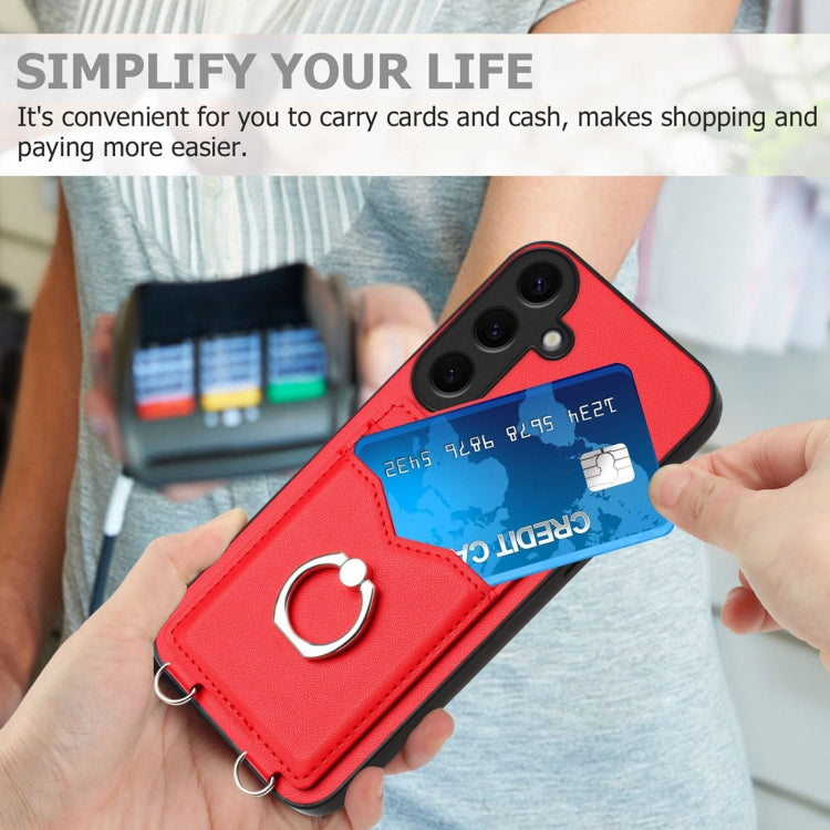 For Samsung Galaxy S24 5G R20 Ring Card Holder Phone Case(Red) - HoMEdemic™ 