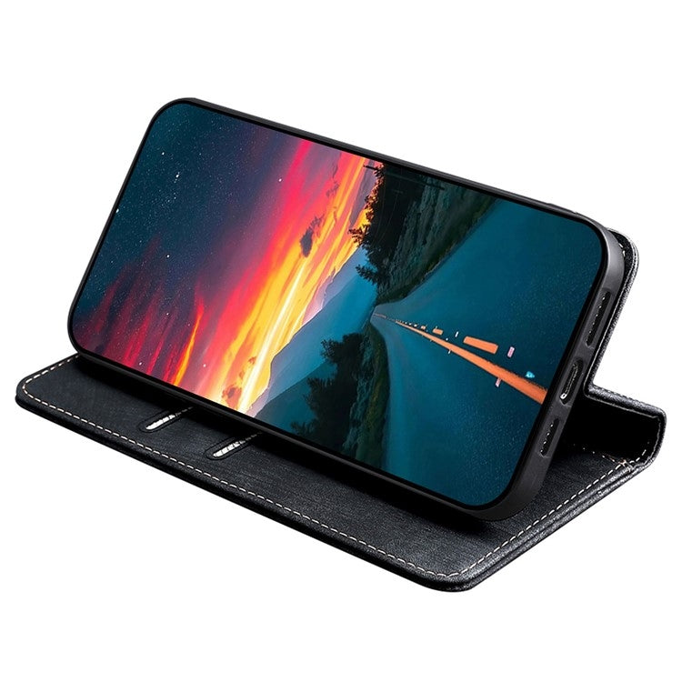 For Samsung Galaxy S24 5G RFID Anti-theft Brush Magnetic Leather Phone Case(Black) - HoMEdemic™ 