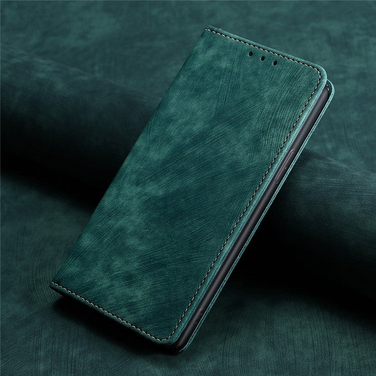 For Samsung Galaxy S24 5G RFID Anti-theft Brush Magnetic Leather Phone Case(Green) - HoMEdemic™ 