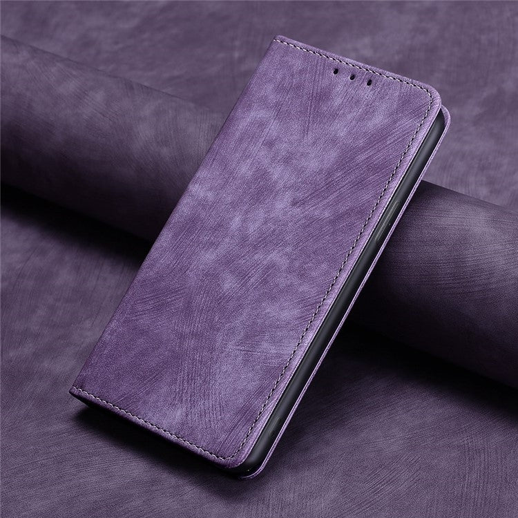 For Samsung Galaxy S24 5G RFID Anti-theft Brush Magnetic Leather Phone Case(Purple) - HoMEdemic™ 